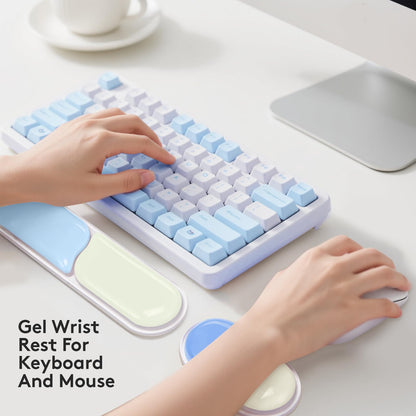 Ergonomic Gel Wrist Rest Set – Keyboard and Mouse Support Pad with Soft Cushioning for Office, Work, Gaming, and Study – Anti-Slip Base, Comfortable Design (Blue)
