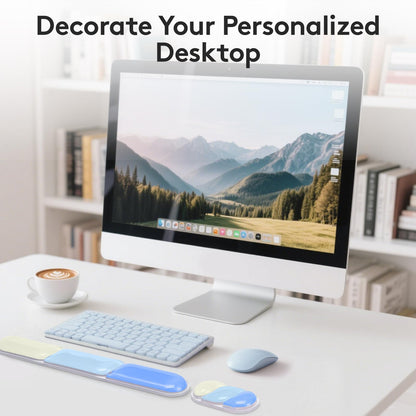 Ergonomic Gel Wrist Rest Set – Keyboard and Mouse Support Pad with Soft Cushioning for Office, Work, Gaming, and Study – Anti-Slip Base, Comfortable Design (Blue)