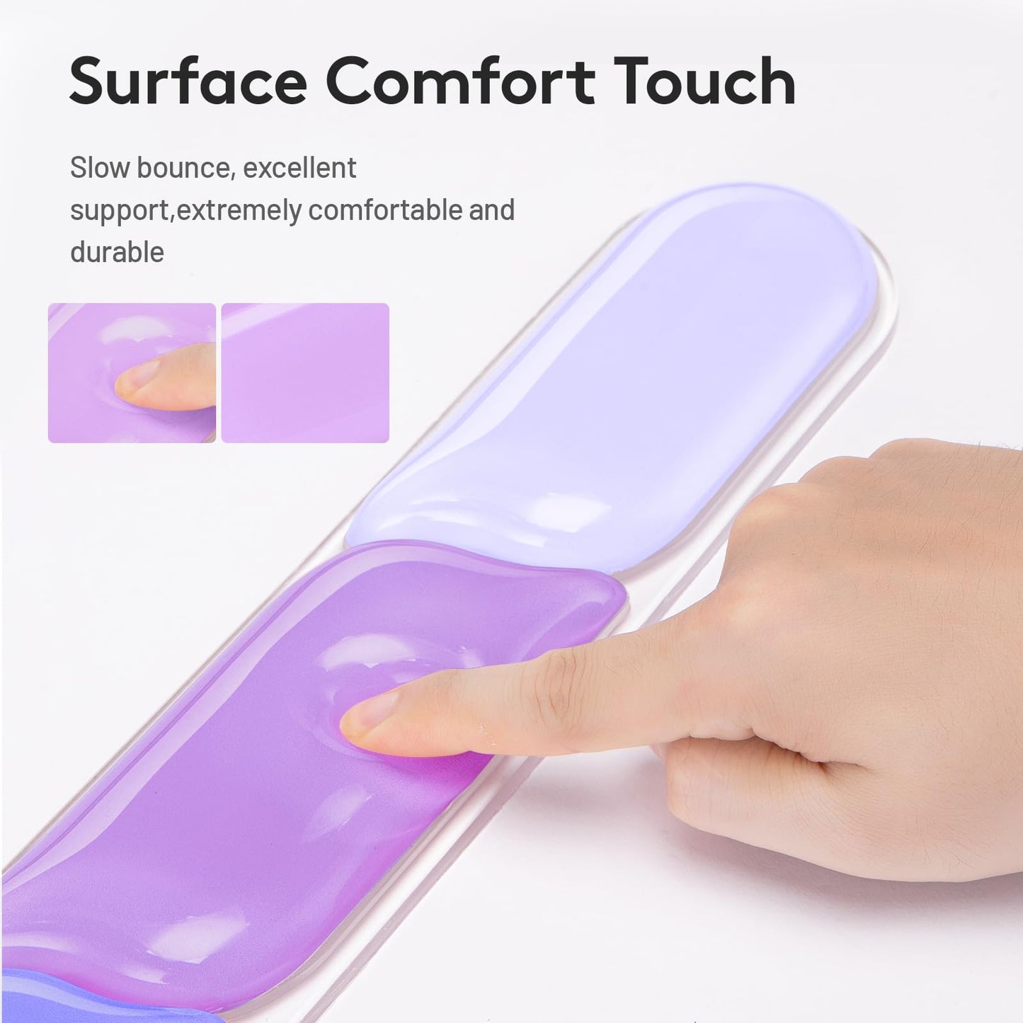 Ergonomic Gel Wrist Rest Set – Keyboard and Mouse Support Pad with Soft Cushioning for Office, Work, Gaming, and Study – Anti-Slip Base, Comfortable Design (Purple)