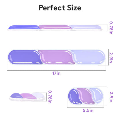 Ergonomic Gel Wrist Rest Set – Keyboard and Mouse Support Pad with Soft Cushioning for Office, Work, Gaming, and Study – Anti-Slip Base, Comfortable Design (Purple)