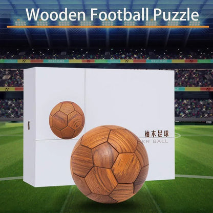 Handcrafted Wooden Football Puzzle – 3D Mortise and Tenon Soccer Ball Assembly Kit | Solid Teak, Walnut | DIY Gift for Adults, Kids & Football Fans - Mekamart Australia