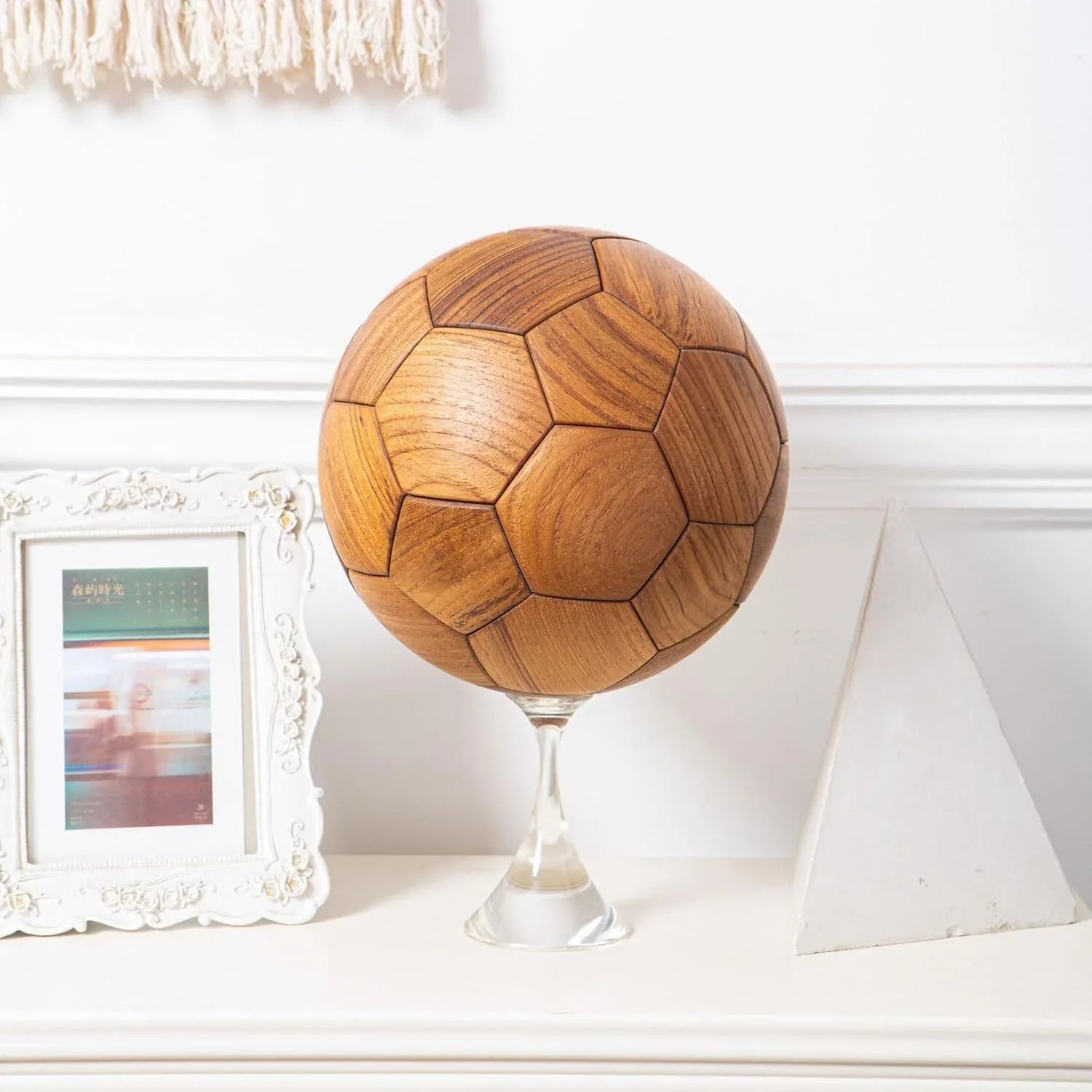 Handcrafted Wooden Football Puzzle – 3D Mortise and Tenon Soccer Ball Assembly Kit | Solid Teak, Beech Wood | DIY Gift for Adults, Kids & Football Fans - Mekamart Australia