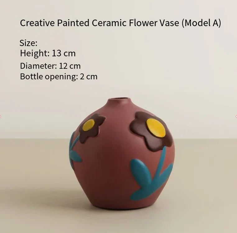 Morandi Painted Ceramic Vase Set (3-Piece) – Modern Home Decor for Flowers | Other Luxury Styles Available in Store - Mekamart Australia