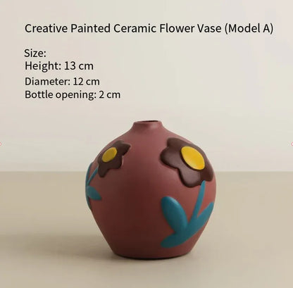 Morandi Painted Ceramic Vase Set (3-Piece) – Modern Home Decor for Flowers | Other Luxury Styles Available in Store - Mekamart Australia