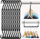 10-Pack Black Space-Saving Hanger Connectors—5-Slot Design for Vertical & Horizontal Use—Organize Shirts, Sweaters, Jackets—Compact Closet Organizer for Apartments, Dorms, Small Spaces (Black)