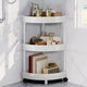 White Corner Storage Shelf – 3-Tier Rolling Organizer for Bathroom, Kitchen & Bedroom | Space-Saving Aluminum Rack with Wheels | Black Available In-Store - Mekamart Australia