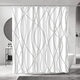 Modern Abstract Wavy Line Shower Curtain Set, Waterproof Fabric with Weighted Bottom & 12 Hooks, Hotel Style Bathroom Decor, Gradient Design for Contemporary Bathrooms (Grey)