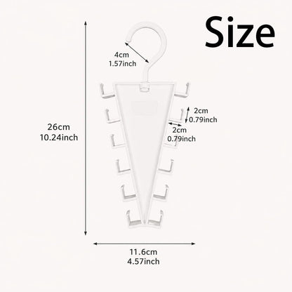 2-Pack V-Shaped 360° Rotating Closet Organizer with 12 Hooks for Hats, Bags & Scarves, Space-Saving Wardrobe Hanger (White)