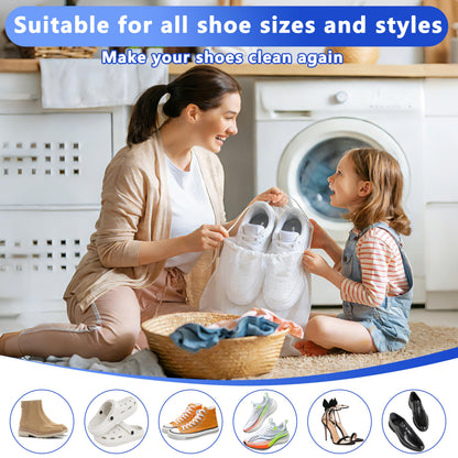 2-Pack Reusable Shoe Washing Machine Bag – White Protective Laundry Bag for All Shoes, Anti-Deformation & Deep Clean with Zipper Lock (Yellow)