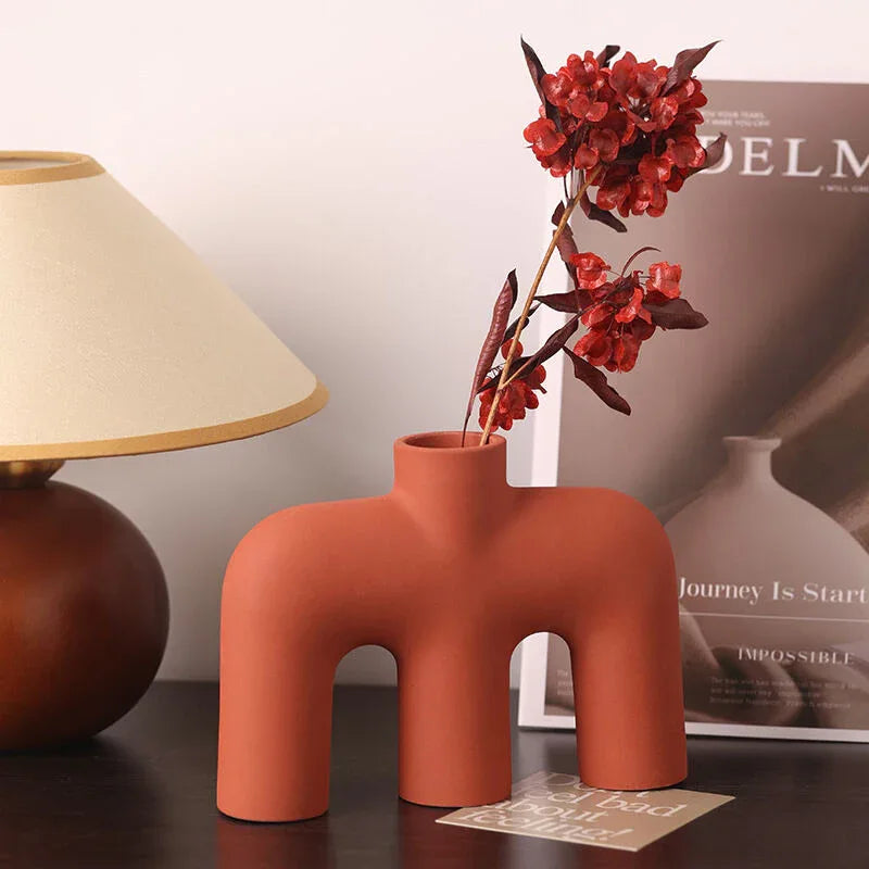 Tubular Letter Vase Set（3-Piece ） – Modern Ceramic Decor for Living Room, Dining Table & TV Stand | Other Luxury Styles Available in Store - Mekamart Australia