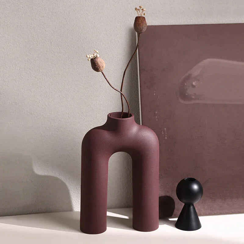 Tubular Letter Vase Set（3-Piece ） – Modern Ceramic Decor for Living Room, Dining Table & TV Stand | Other Luxury Styles Available in Store - Mekamart Australia