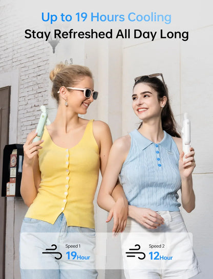 Handheld Mini Fan (White), 3-in-1 USB Rechargeable Portable Fan with Power Bank & Flashlight, Pocket Design for Travel & Summer - Mekamart Australia