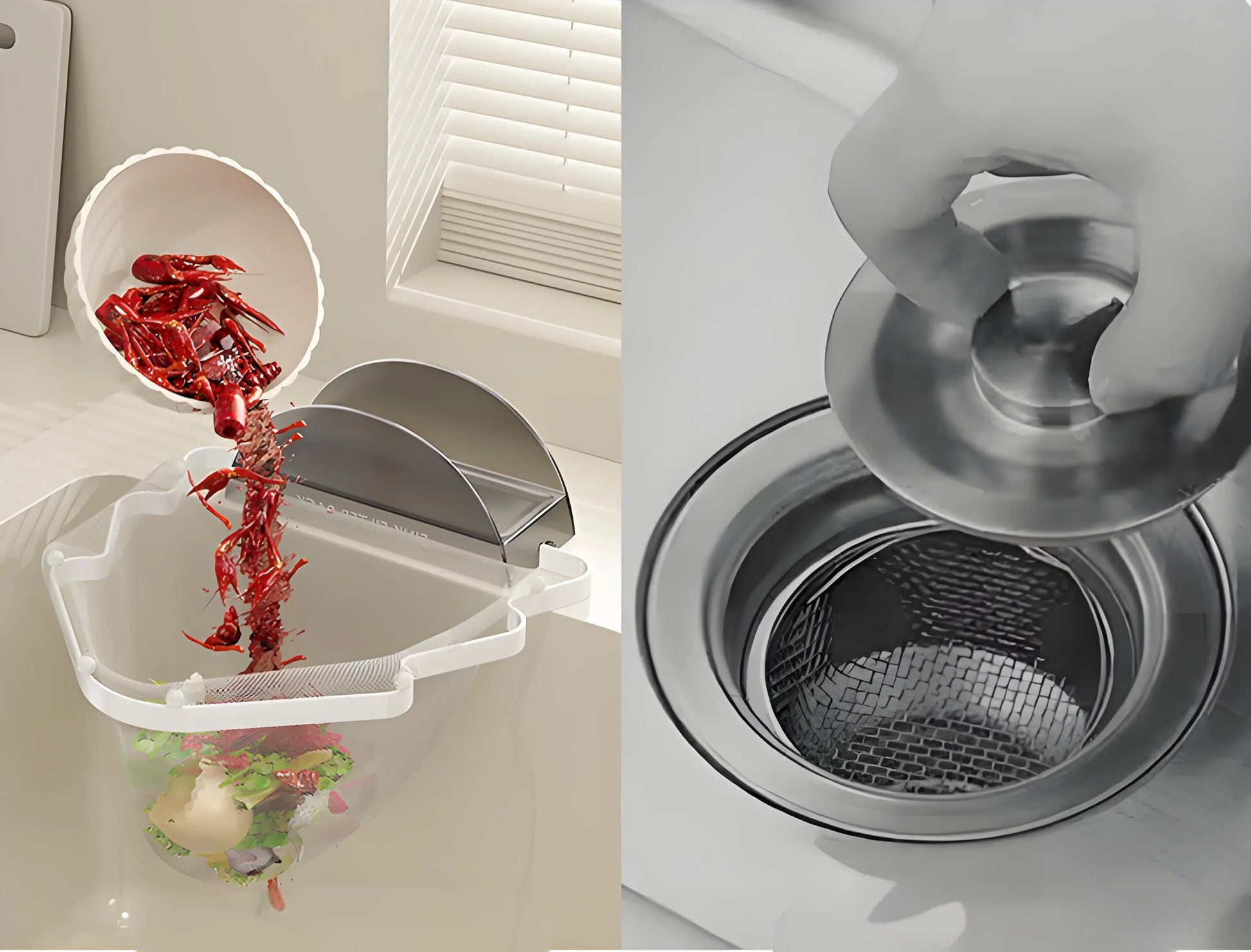 Kitchen Sink Filter Rack with 100 12cm*15cm Mesh Bags, Foldable Food Waste Strainer, Multi-functional Drain Basket（green） - Mekamart Australia