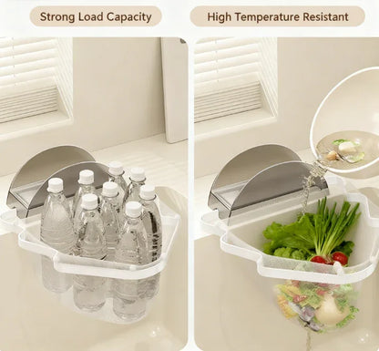 Kitchen Sink Filter Rack with 100 12cm*15cm Mesh Bags, Foldable Food Waste Strainer, Multi-functional Drain Basket（green） - Mekamart Australia