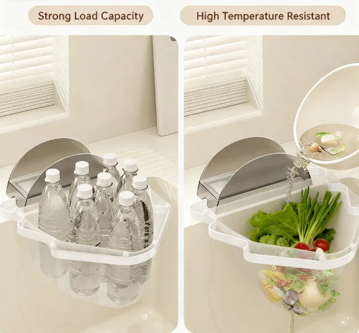 Kitchen Sink Filter Rack with 100 12cm*15cm Mesh Bags, Foldable Food Waste Strainer, Multi-functional Drain Basket（yellow） - Mekamart Australia