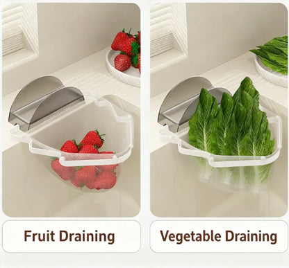Kitchen Sink Filter Rack with 100 12cm*15cm Mesh Bags, Foldable Food Waste Strainer, Multi-functional Drain Basket（yellow） - Mekamart Australia