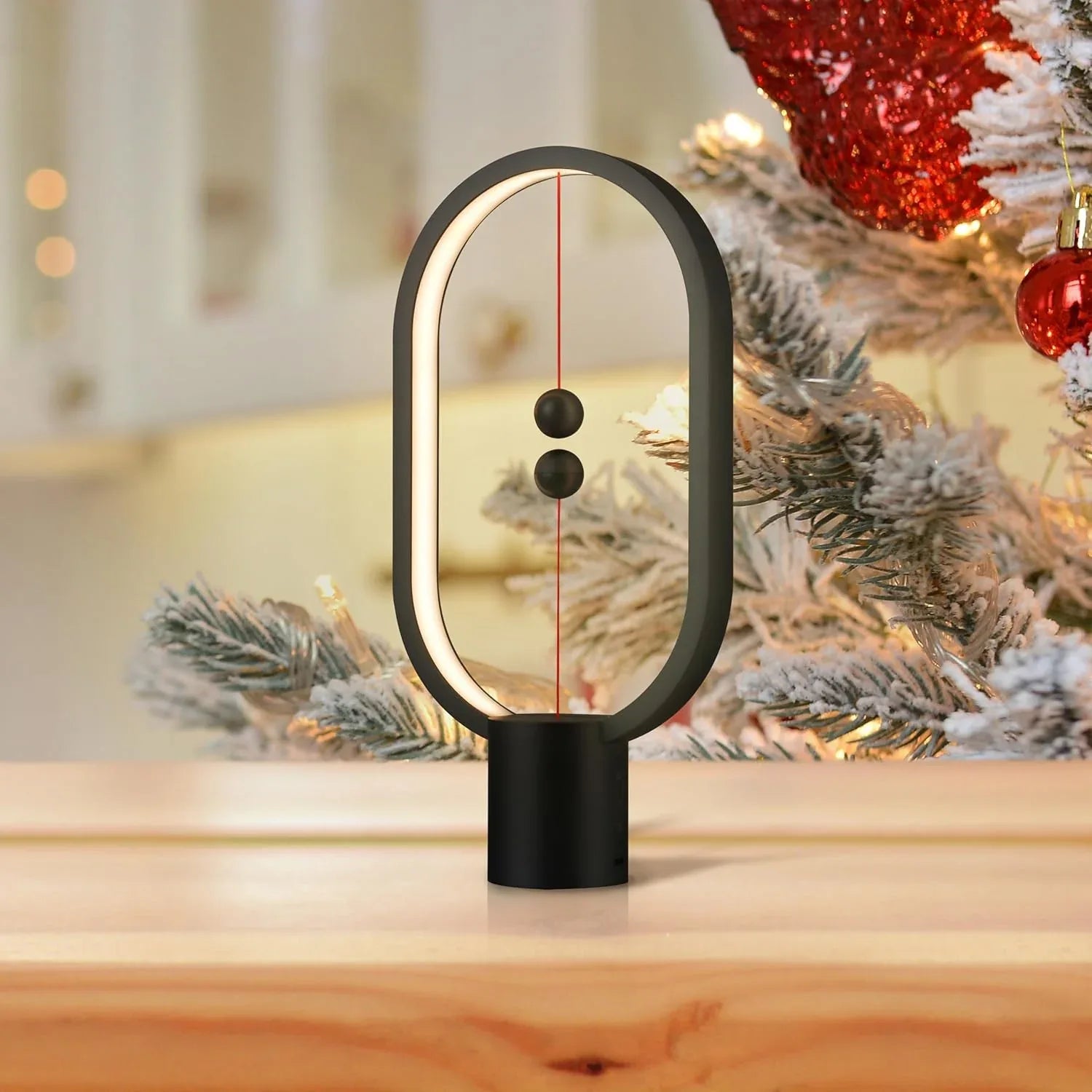 Black Magnetic Balance LED Table Lamp: USB-Powered, Dimmable Eye-Care Light with Award-Winning Design for Australian Homes & Offices - Mekamart Australia