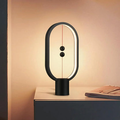 Black Magnetic Balance LED Table Lamp: USB-Powered, Dimmable Eye-Care Light with Award-Winning Design for Australian Homes & Offices - Mekamart Australia