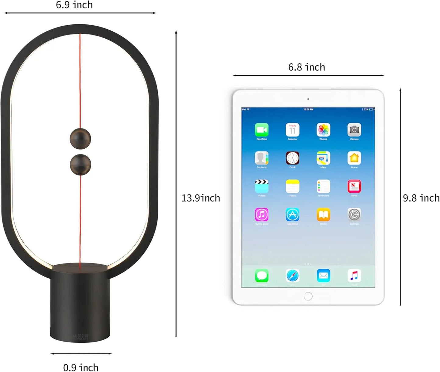 Black Magnetic Balance LED Table Lamp: USB-Powered, Dimmable Eye-Care Light with Award-Winning Design for Australian Homes & Offices - Mekamart Australia