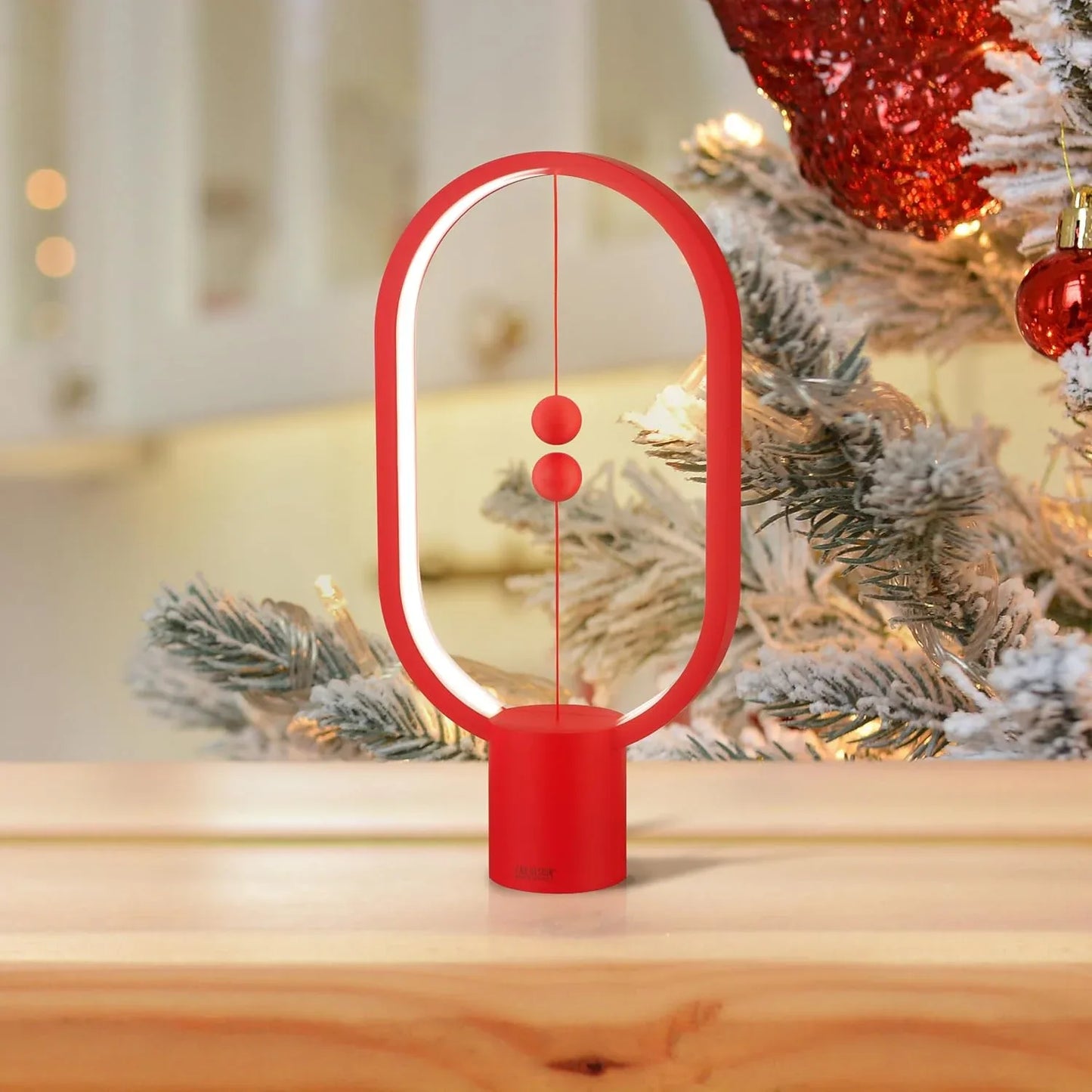 Red Magnetic Balance LED Table Lamp: USB-Powered, Dimmable Eye-Care Light with Award-Winning Design for Australian Homes & Offices - Mekamart Australia