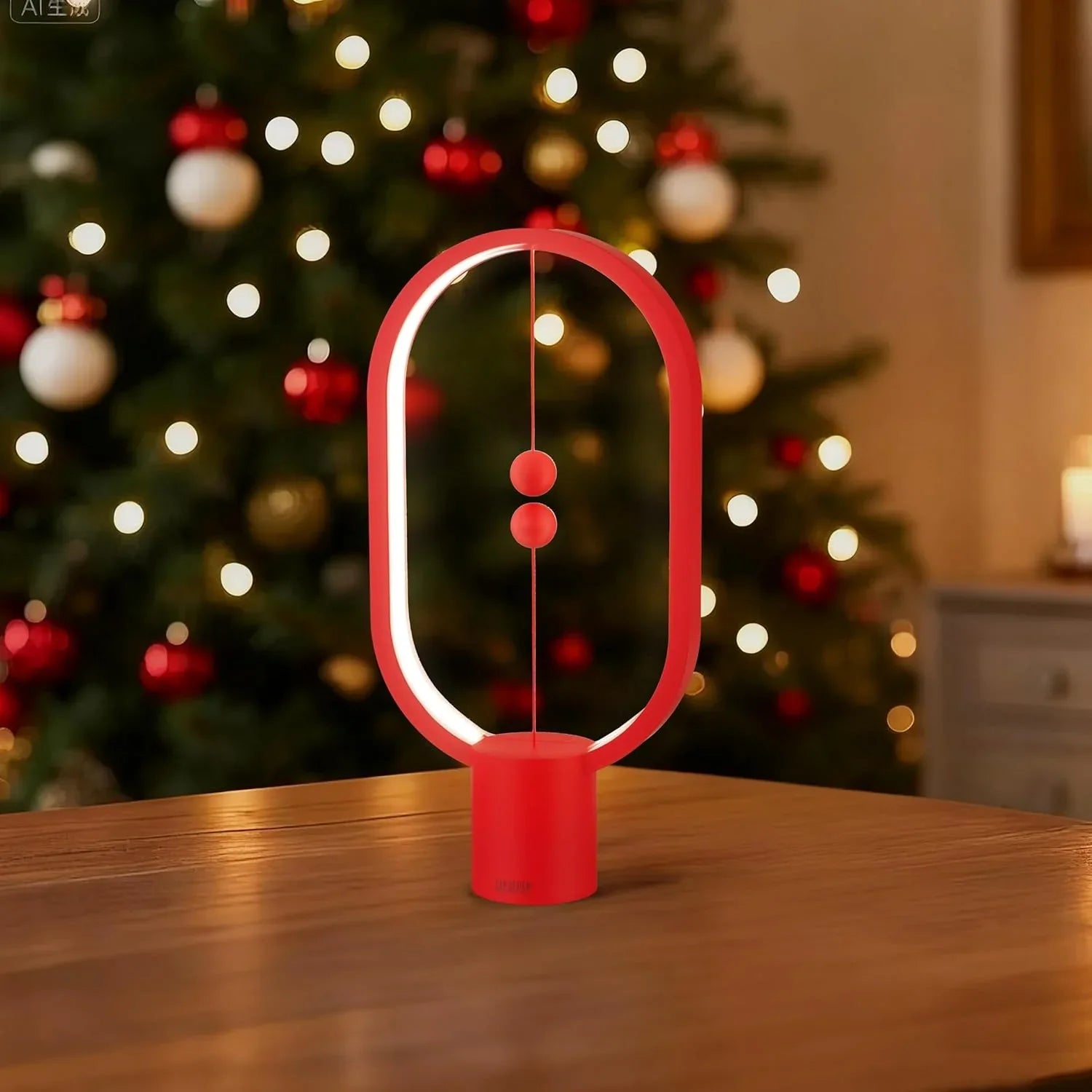 Red Magnetic Balance LED Table Lamp: USB-Powered, Dimmable Eye-Care Light with Award-Winning Design for Australian Homes & Offices - Mekamart Australia