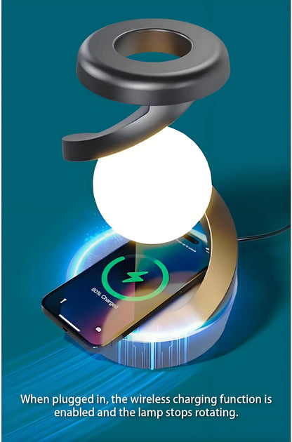 Rotating Levitating Night Light with RGB Colors & Wireless Charging: 1-Second Palm-Activated Spin, Motion-Sensing – Futuristic Lighting for Australian Bedrooms & Offices - Mekamart Australia