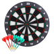 Safety Dart Board Set with 6 Soft Tip Darts: 16-Inch Rubber Dartboard for Family, Office & Party Leisure Sport - Mekamart Australia
