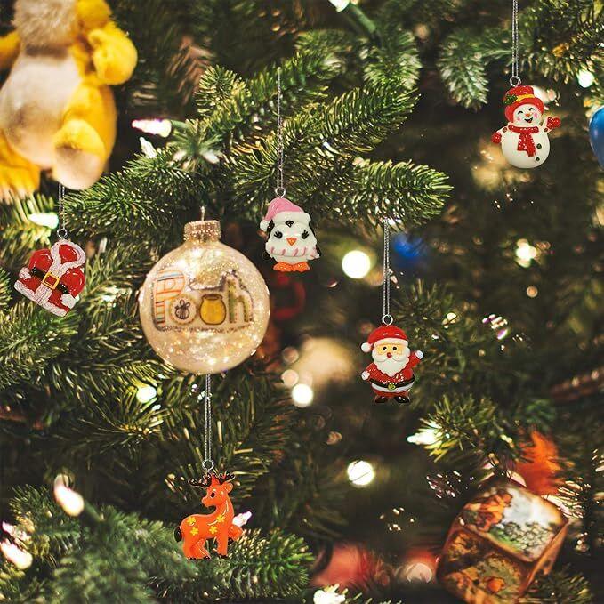 30pcs Mini Christmas Ornaments for Mini Tree Decorations Small Christmas Ornaments Resin Miniatures for Craft Christmas Decor - Mekamart Australia