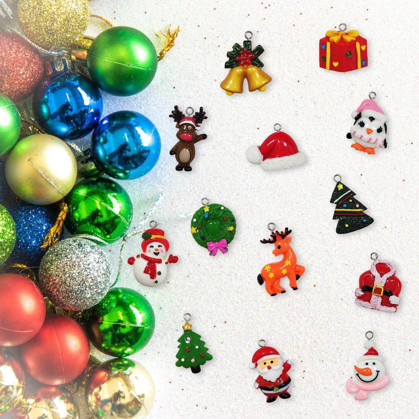 30pcs Mini Christmas Ornaments for Mini Tree Decorations Small Christmas Ornaments Resin Miniatures for Craft Christmas Decor - Mekamart Australia