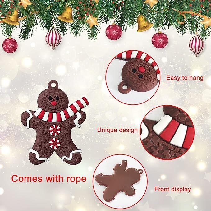 24pcs Christmas Ornaments Cute Snowman Xmas Tree Decorations Santa Claus Plastic Figurines Ornaments with Sugar Cookie House for Christmas Tree Hanging Party DIY Decor 3 Inch Tall - Mekamart Australia