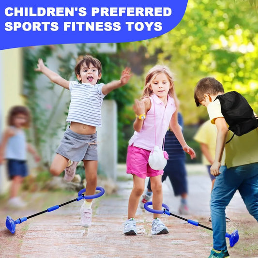 Skip Ball for Kids, Portable Foldable Colorful Flash Wheel Swing Ball Sports Fitness Toys for Girls & Boys, Toy for Kids & Adults. Gifts for Mom Women & Girls Toys Age 5-10 Years (Blue) - Mekamart Australia