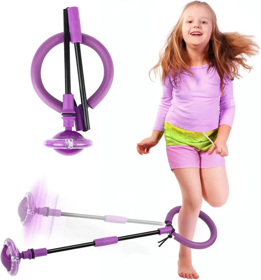 Skip Ball for Kids, Portable Foldable Colorful Flash Wheel Swing Ball Sports Fitness Toys for Girls & Boys, Toy for Kids & Adults. Gifts for Mom Women & Girls Toys Age 5-10 Years (Purple ) - Mekamart Australia