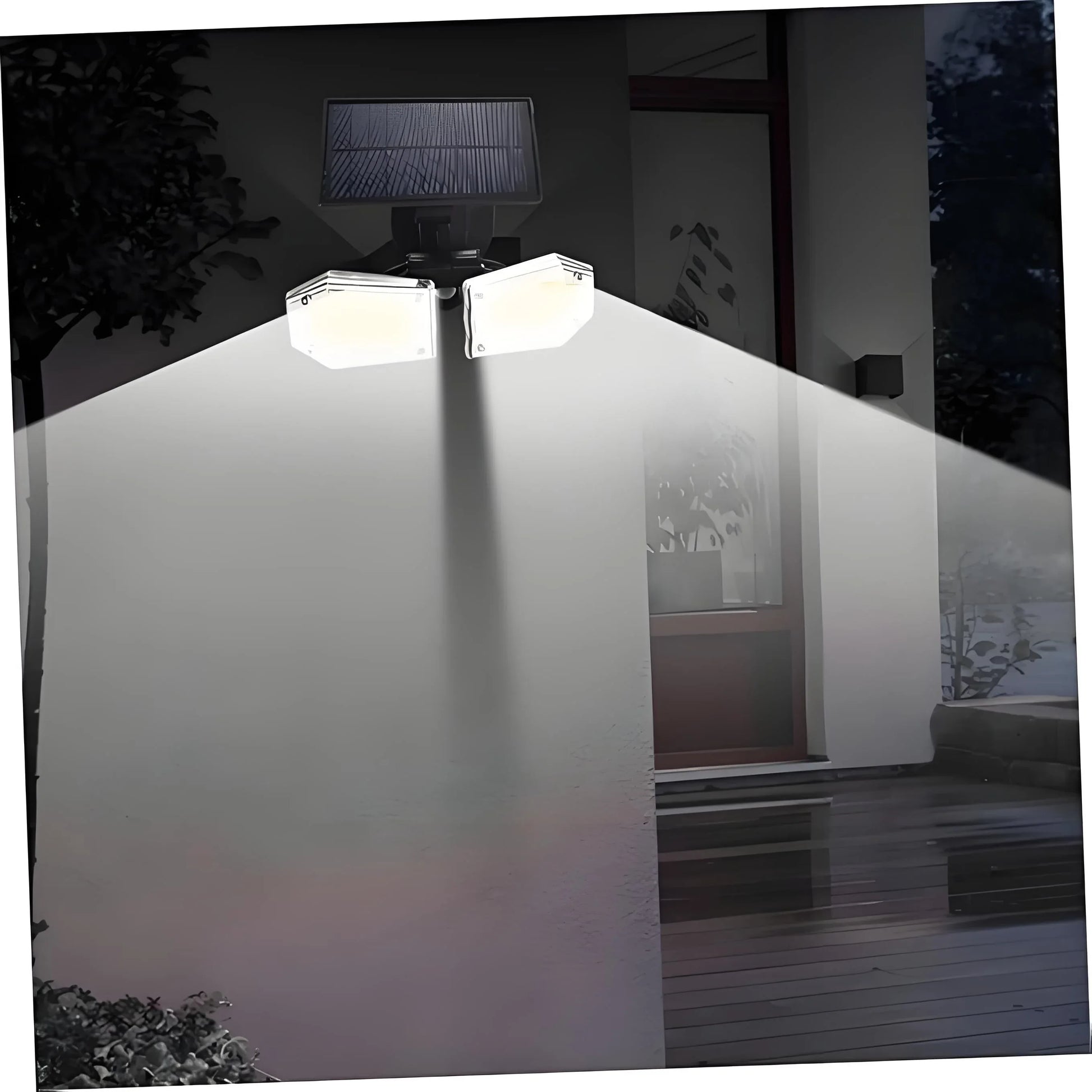 Solar Motion Sensor Wall Light: Double-Head Adjustable Cob LED Outdoor Light for Garden, Patio & Pathway - Mekamart Australia