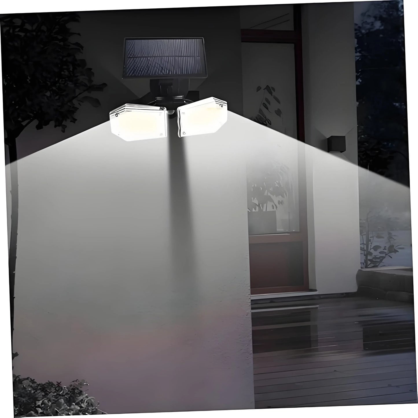 2-Pack Solar Motion Sensor Wall Lights: Double-Head Adjustable Cob LED Outdoor Lights for Garden, Patio & Pathway - Mekamart Australia