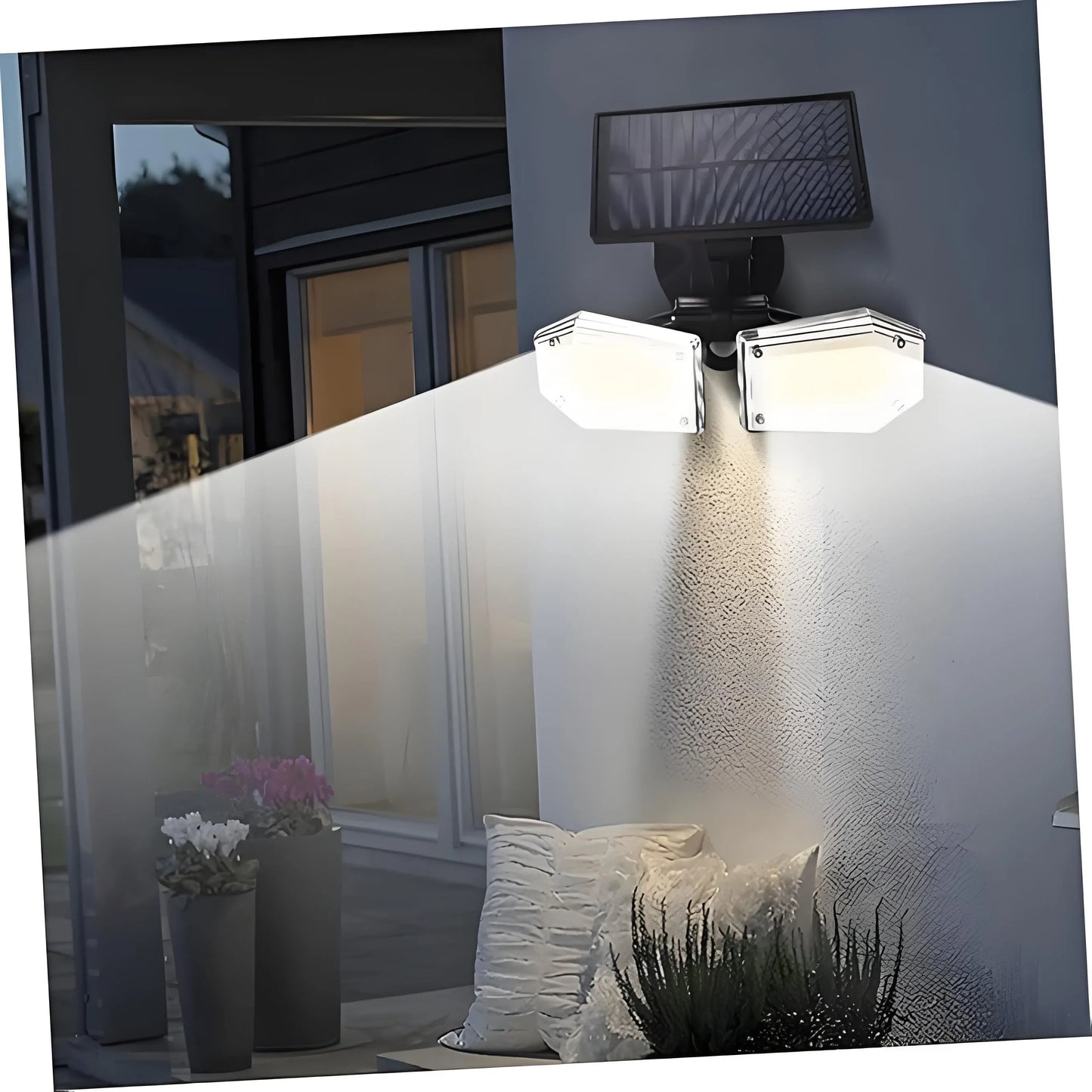 2-Pack Solar Motion Sensor Wall Lights: Double-Head Adjustable Cob LED Outdoor Lights for Garden, Patio & Pathway - Mekamart Australia