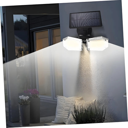 4-Pack Solar Motion Sensor Wall Lights: Double-Head Adjustable Cob LED Outdoor Lights for Garden, Patio & Pathway - Mekamart Australia