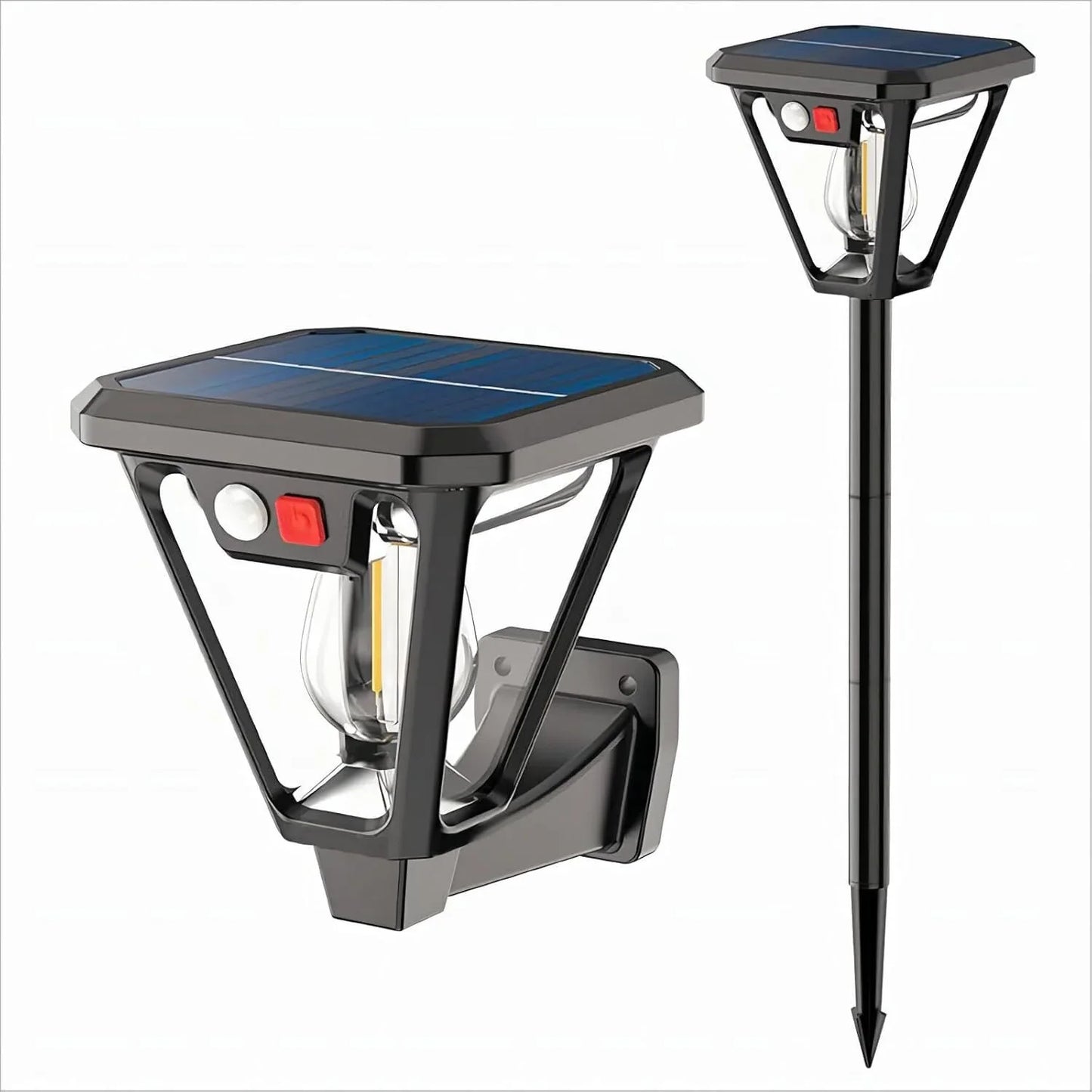 Solar Motion Sensor Wall Lights (2-Pack): 3-Mode Dusk-to-Dawn Waterproof for Patio, Garage & Garden Lighting - Mekamart Australia