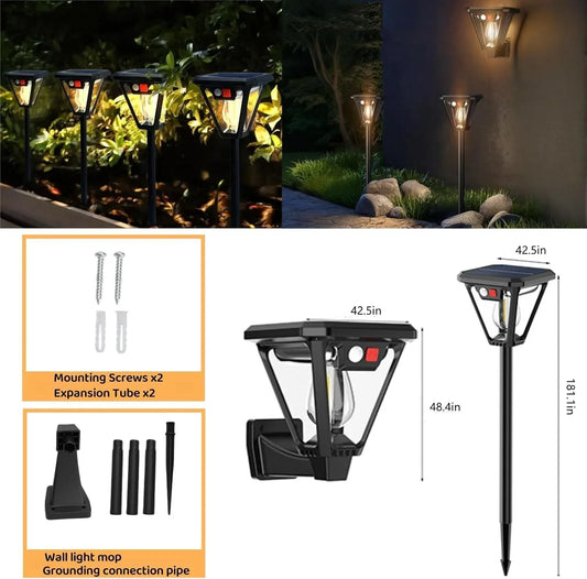 Solar Motion Sensor Wall Lights (4-Pack): 3-Mode Dusk-to-Dawn Waterproof for Patio, Garage & Garden Lighting - Mekamart Australia