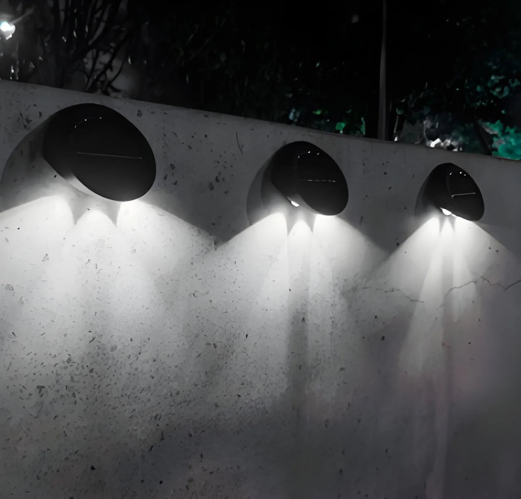 Solar Outdoor Wall Lights (2-Pack): IP44 Waterproof LED Sconces for Garden, Patio & Pathway Lighting（white light） - Mekamart Australia