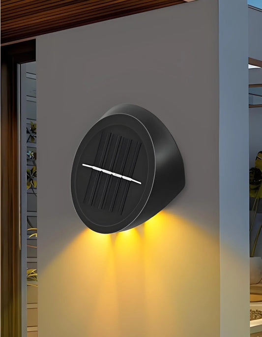 Solar Outdoor Wall Lights (2-Pack): IP44 Waterproof LED Sconces for Garden, Patio & Pathway Lighting（Warm light） - Mekamart Australia
