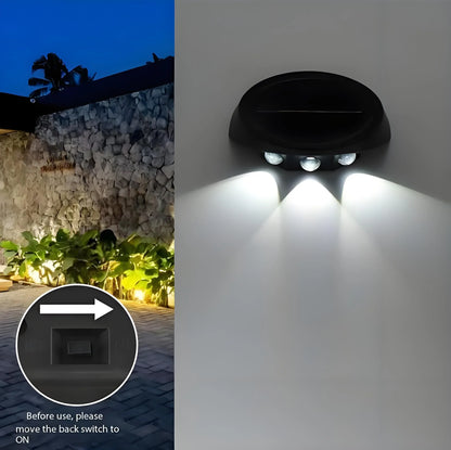 Solar Outdoor Wall Lights (2-Pack): IP44 Waterproof LED Sconces for Garden, Patio & Pathway Lighting（Warm light） - Mekamart Australia