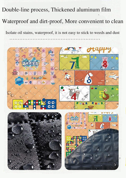 Waterproof Picnic Blanket with Flying Chess Game: 80''x80'' Extra Large, Foldable for Australian Camping, Beach & Family Gatherings - Mekamart Australia