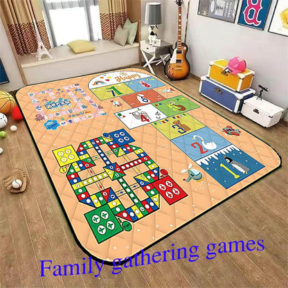 Waterproof Picnic Blanket with Flying Chess Game: 80''x80'' Extra Large, Foldable for Australian Camping, Beach & Family Gatherings - Mekamart Australia