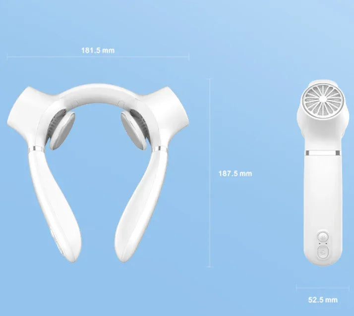 White Portable Neck Fan: Hands-Free Wearable Air Conditioner with 4000mAh Battery for Australian Travel & Daily Use - Mekamart Australia
