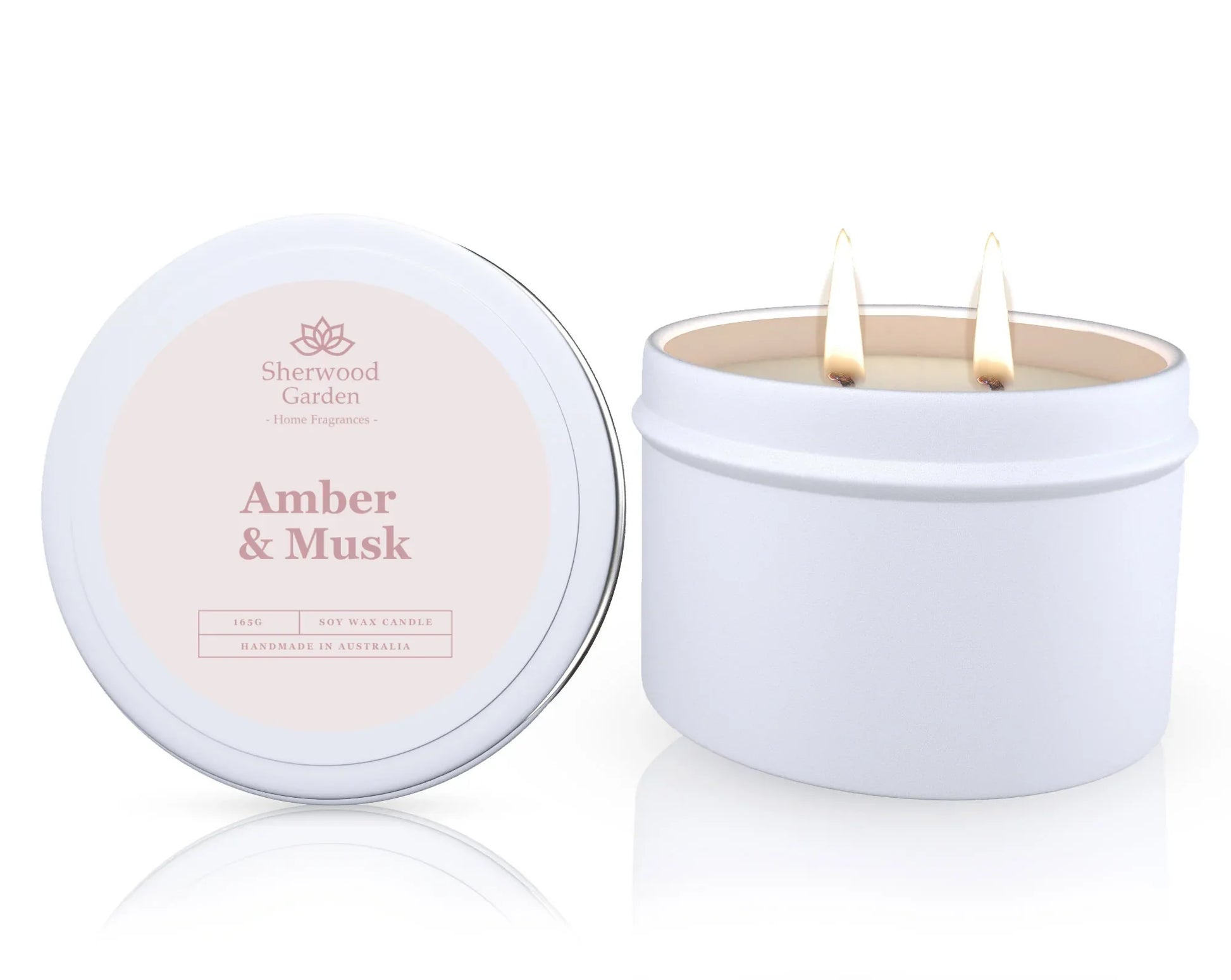 Amber & Musk Soy Candle Tin 165g - Mekamart Australia