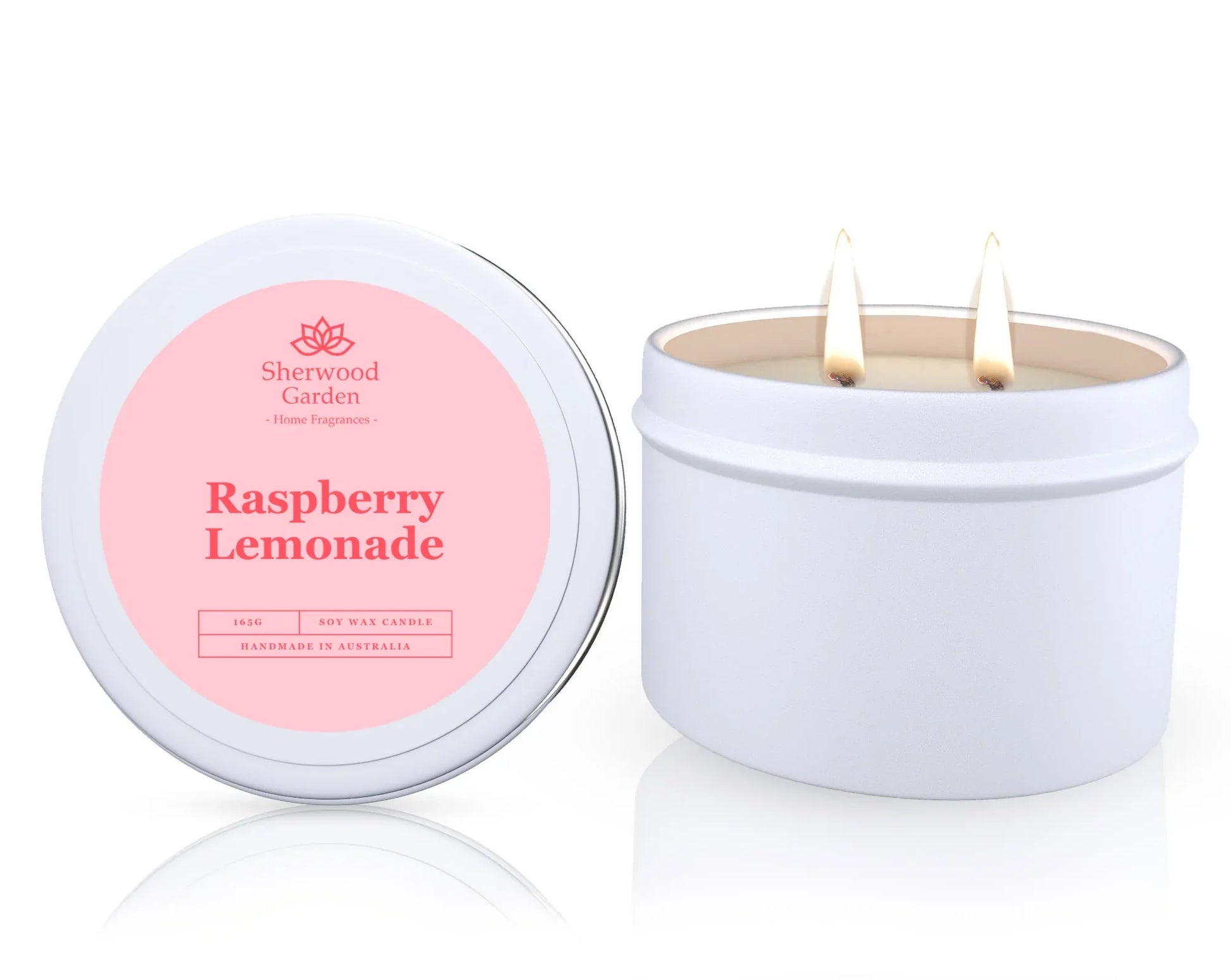 Raspberry Lemonade Soy Candle Tin 165g - Mekamart Australia