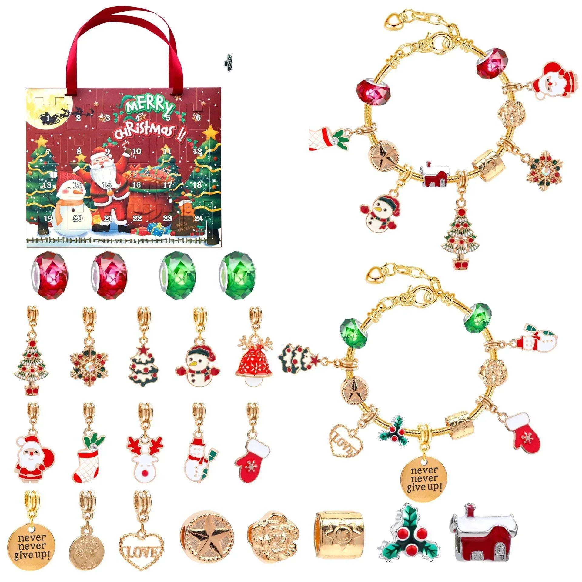 Christmas DIY Jewelry & Craft Advent Calendar(M-14ST,20*17*1.1) - Mekamart Australia