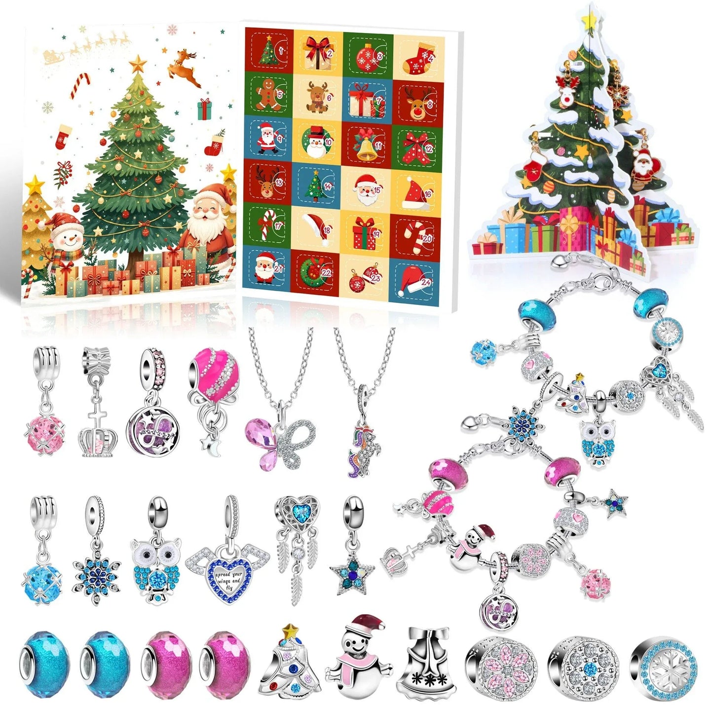 Christmas DIY Jewelry & Craft Advent Calendar(YD-01,20*17*1.3cm) - Mekamart Australia