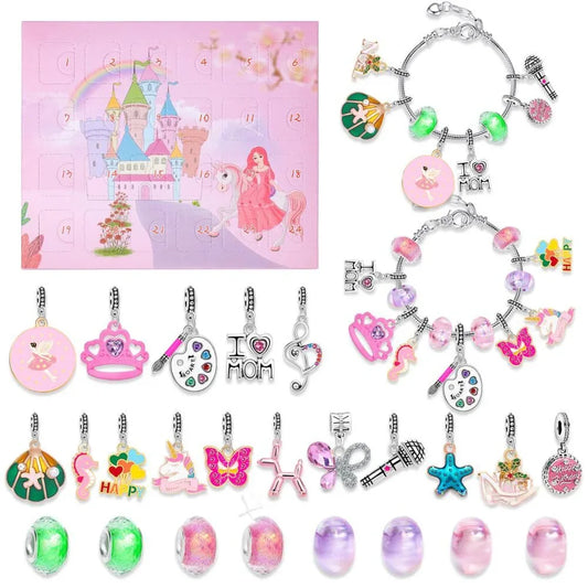 Christmas DIY Jewelry & Craft Advent Calendar(YD-05-Castle,20*17*1.1cm) - Mekamart Australia