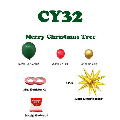 Christmas Balloon 2-Pack Combo: Latex & Foil Holiday Decor | Arch & Tree Sets for 2025 Christmas - Mekamart Australia